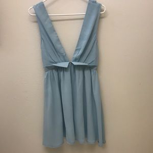 Tiffany Blue Low V Dress